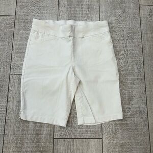 Christopher & Banks White Bermuda Shorts Classic Tailored Design